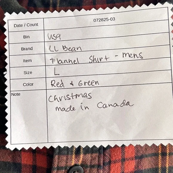 LL Bean Mens Flannel Shirt Mens Green Large - Picture 10 of 14